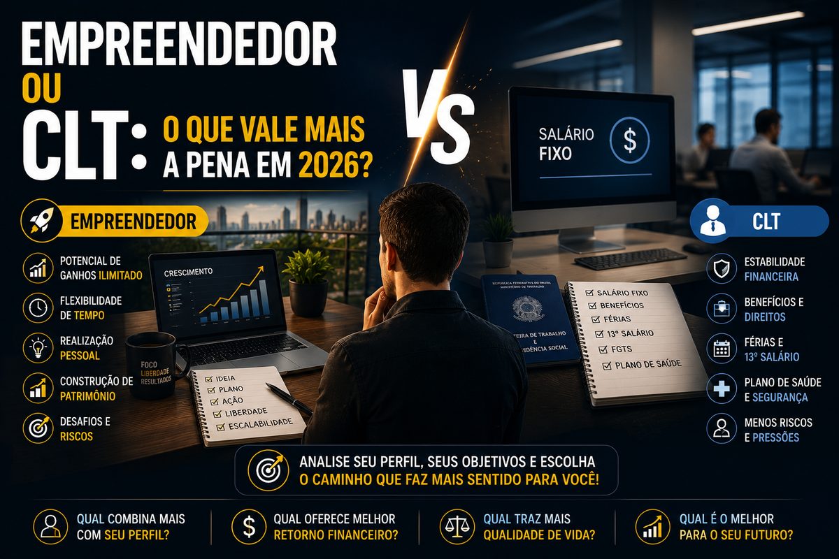 Empreendedor ou CLT: o que vale mais a pena em 2026