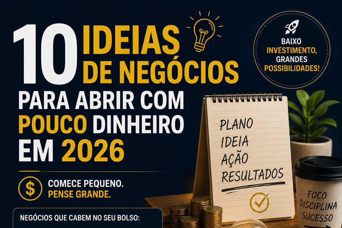 10 ideias de negócios para abrir com pouco dinheiro em 2026