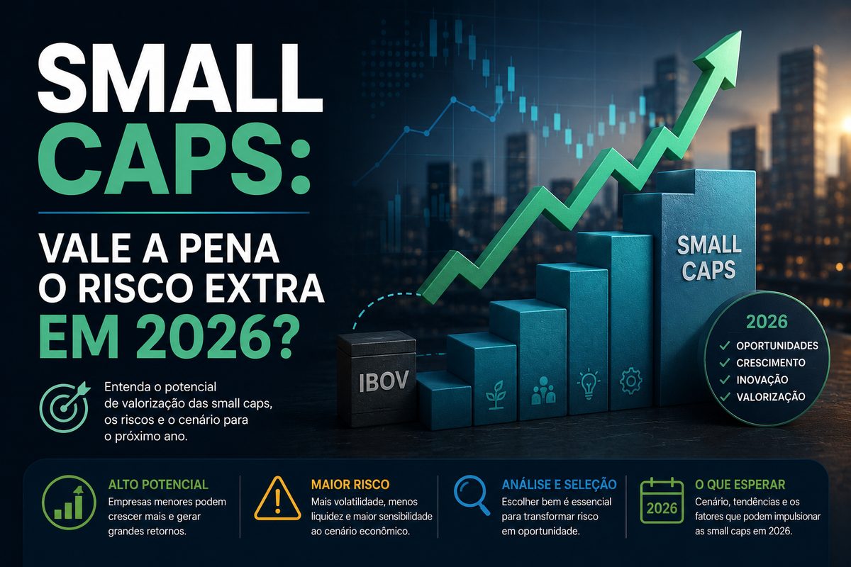 Representação de crescimento de pequenas empresas na bolsa